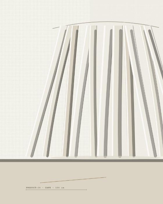 Gown study — tiered cut, silk twill